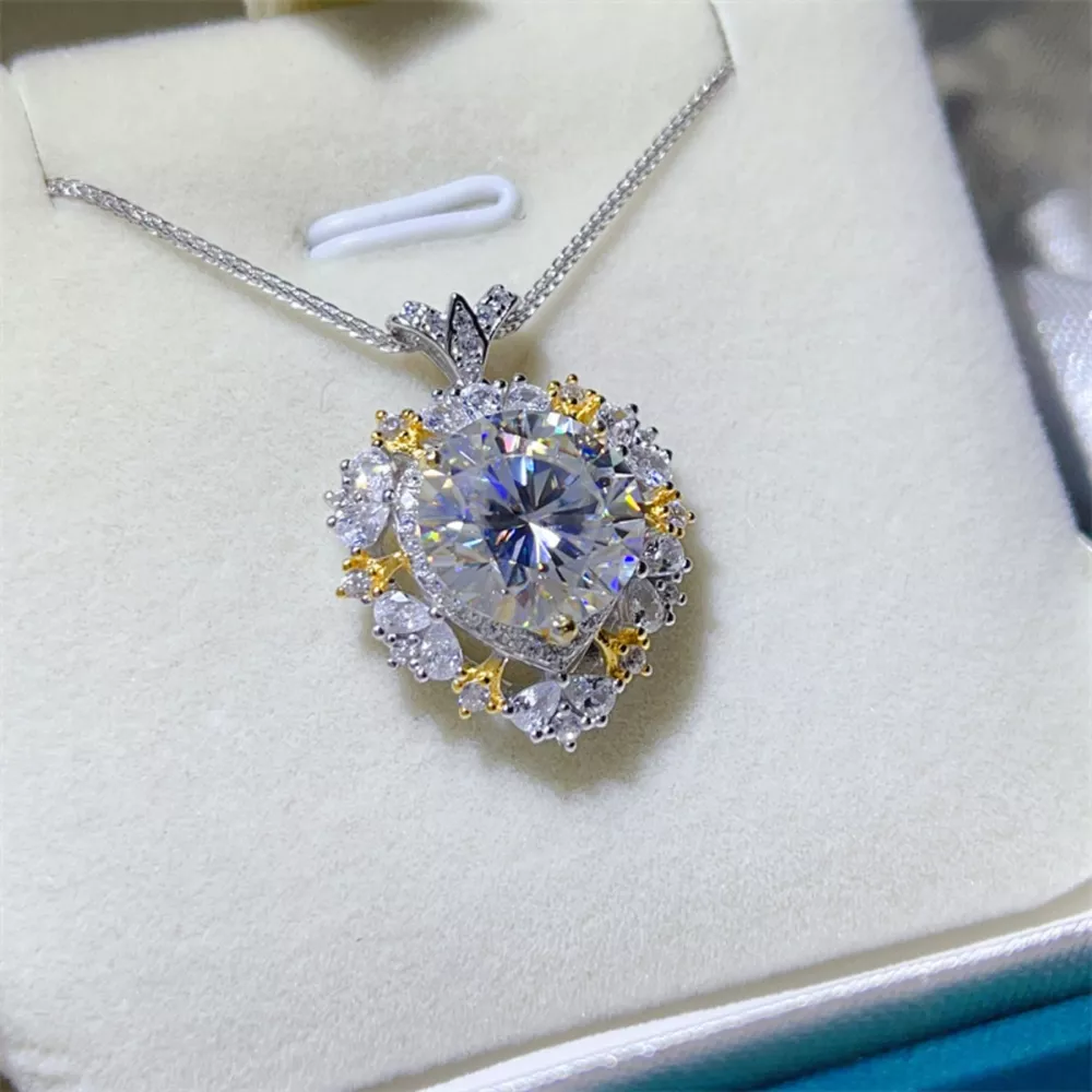 5 Carat Moissanite 925 Sterling Silver Necklace, image 6