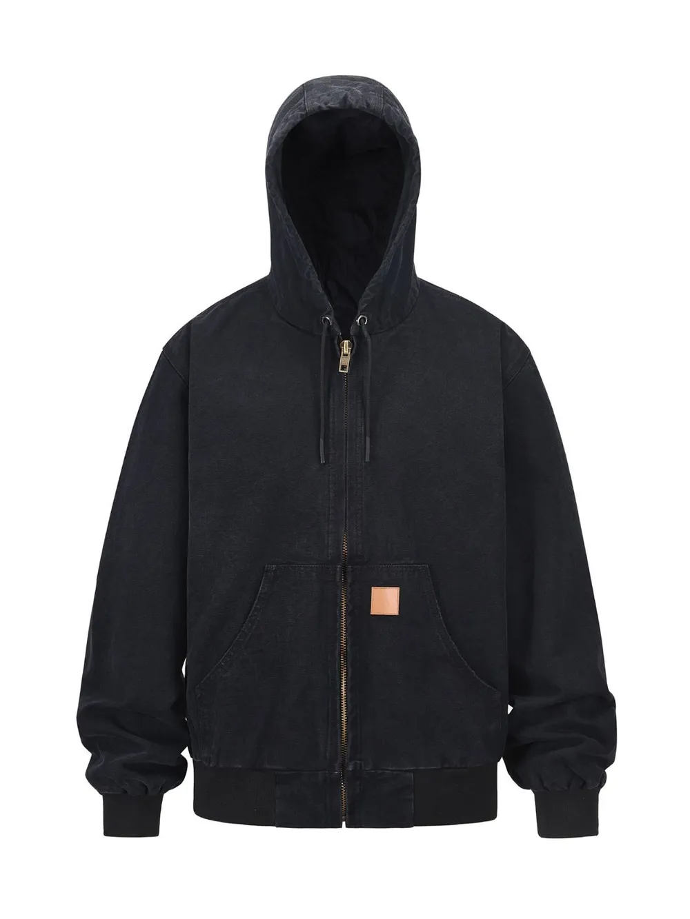 Men's Zip Up Washed Hooded Jacket, image 4
