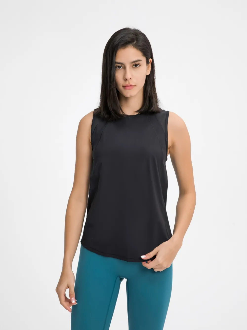 Cutout Back Round Neck Active Tank, image 30