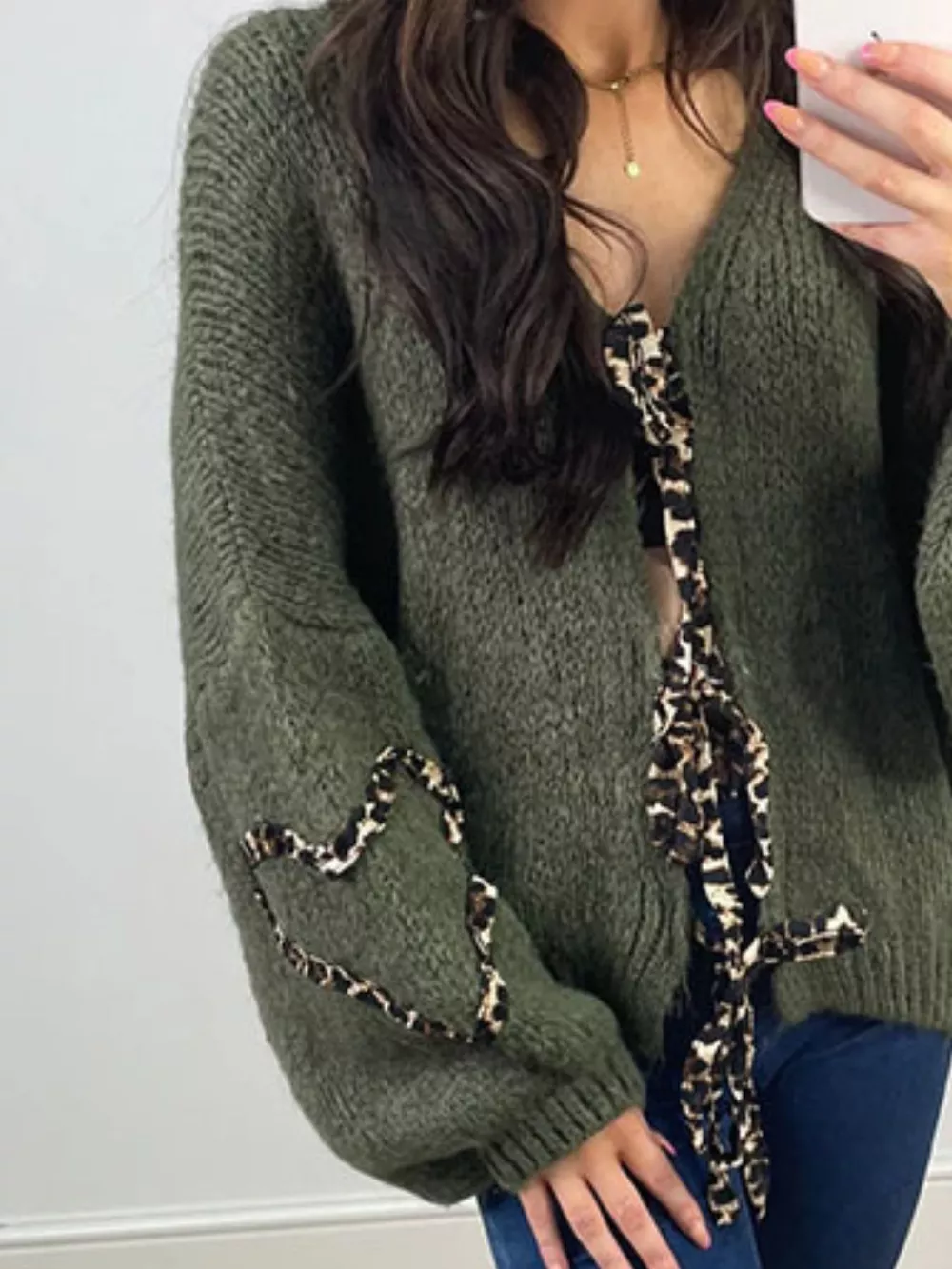Tie Front Long Sleeve Sweater, image 16