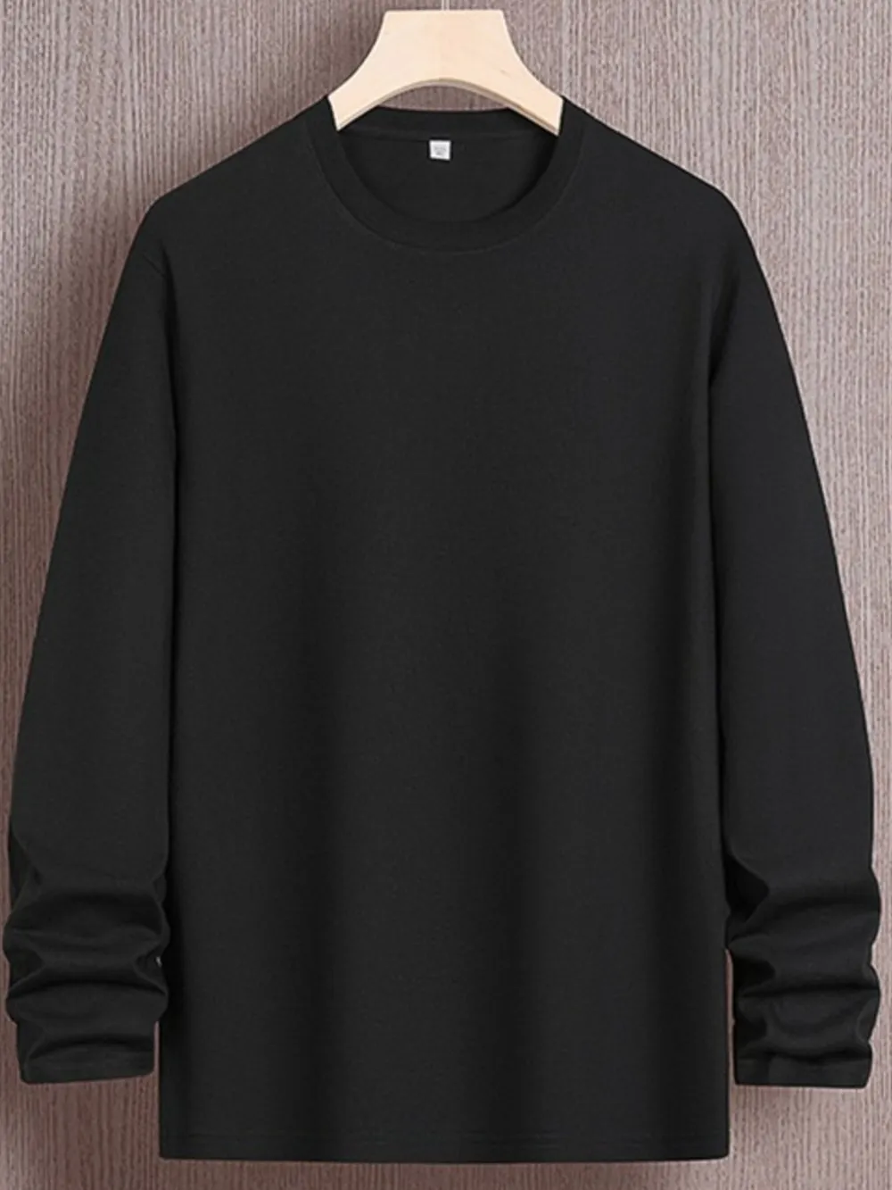 Men's Plus Size Round Neck Long Sleeve T-Shirt, image 3