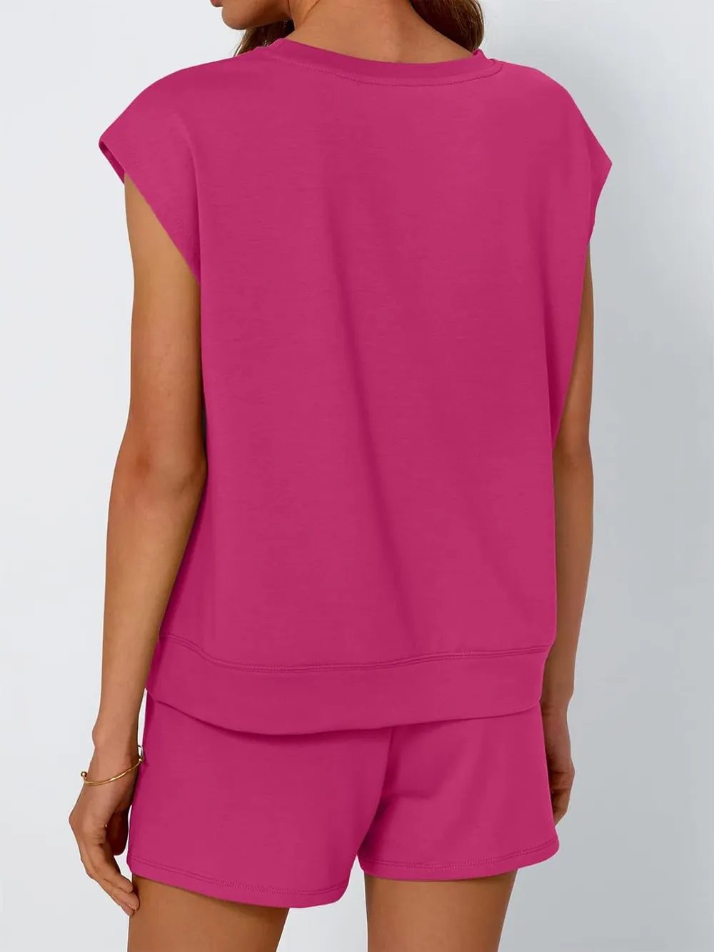 Round Neck Cap Sleeve Top and Shorts Set, image 11