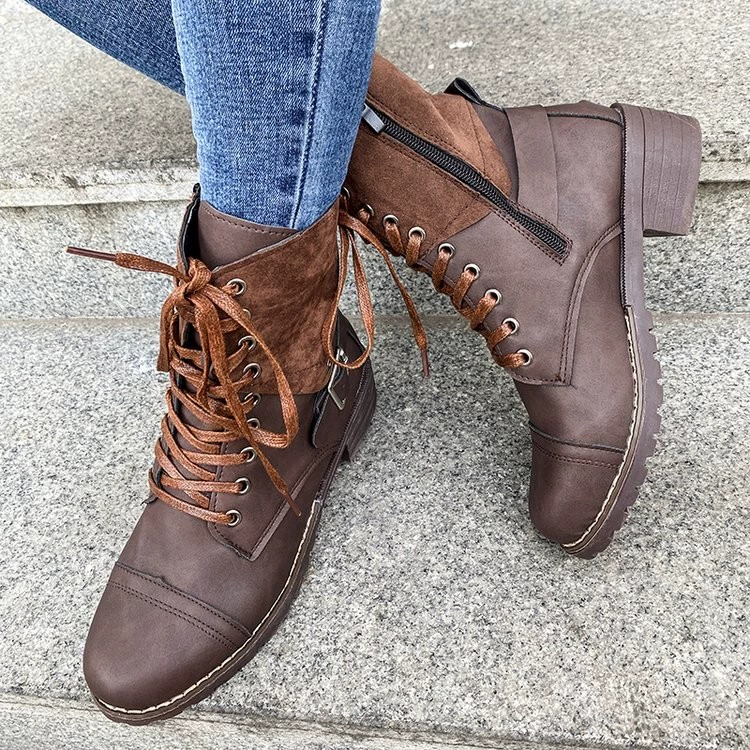 Lace-Up Block Heels Boots, image 12