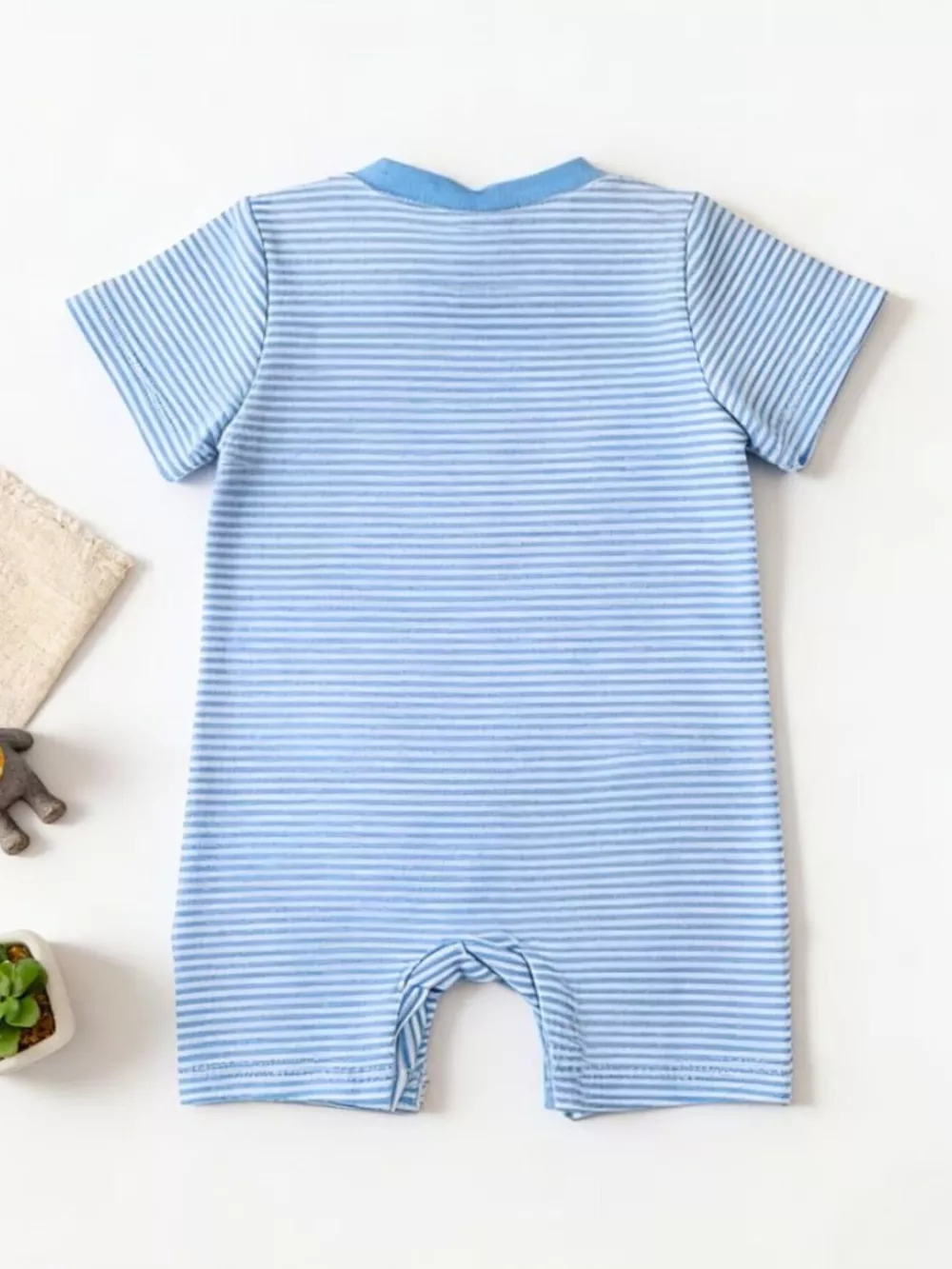 Children's Baseball Glove Embroidered Striped Baby One-Piece, image 4