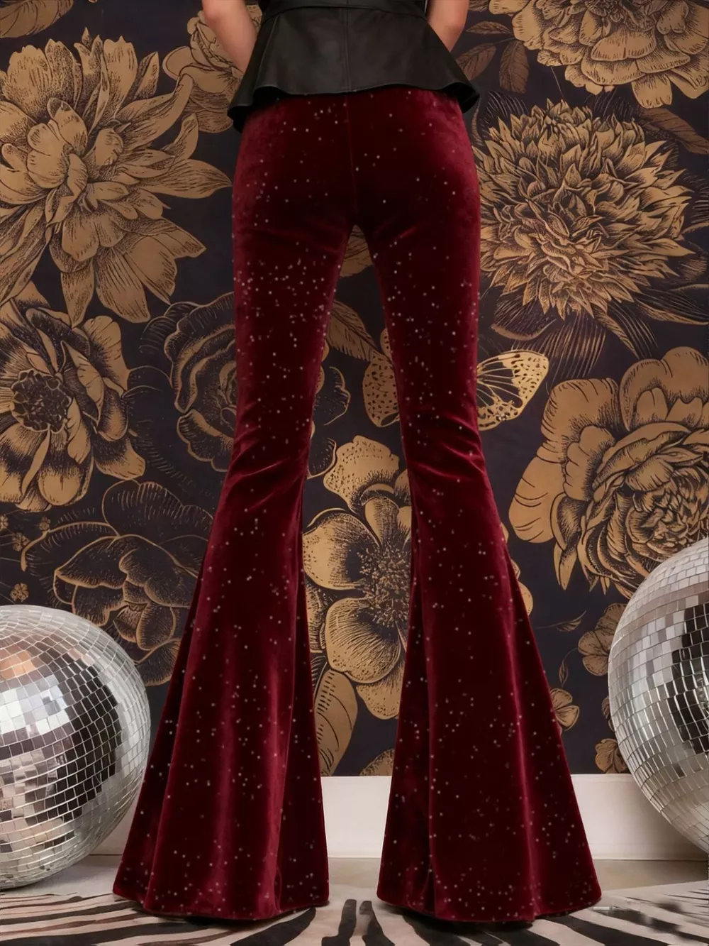 Velvet High Waist Flared Pants, image 26