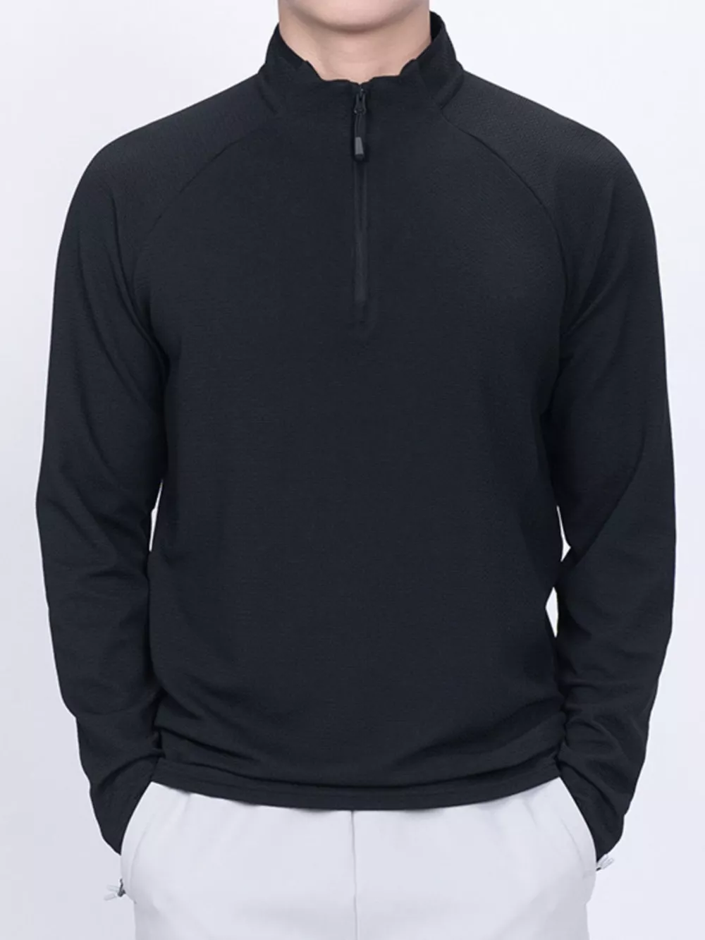 Men's Plus Size Casual Long Sleeve Quarter T-Shirt