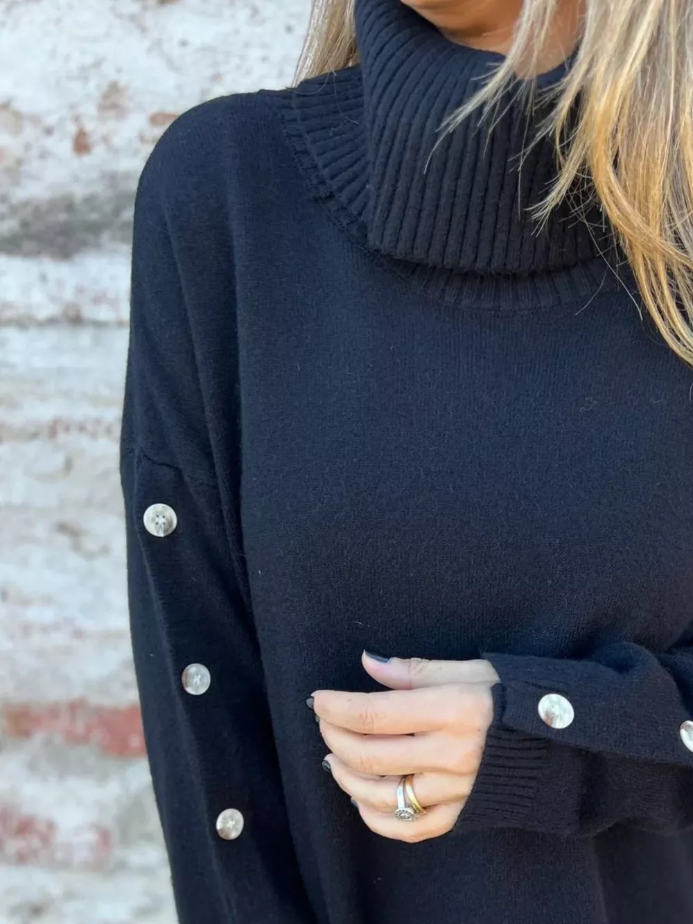 Full Size Turtleneck Long Sleeve Sweater Plus Size, image 2