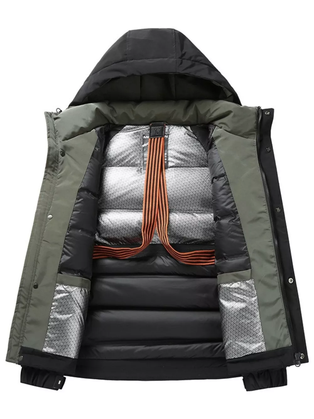 Men's Plus Size Adjustable Hooded Parka Jacket with Multiple Pockets, image 3