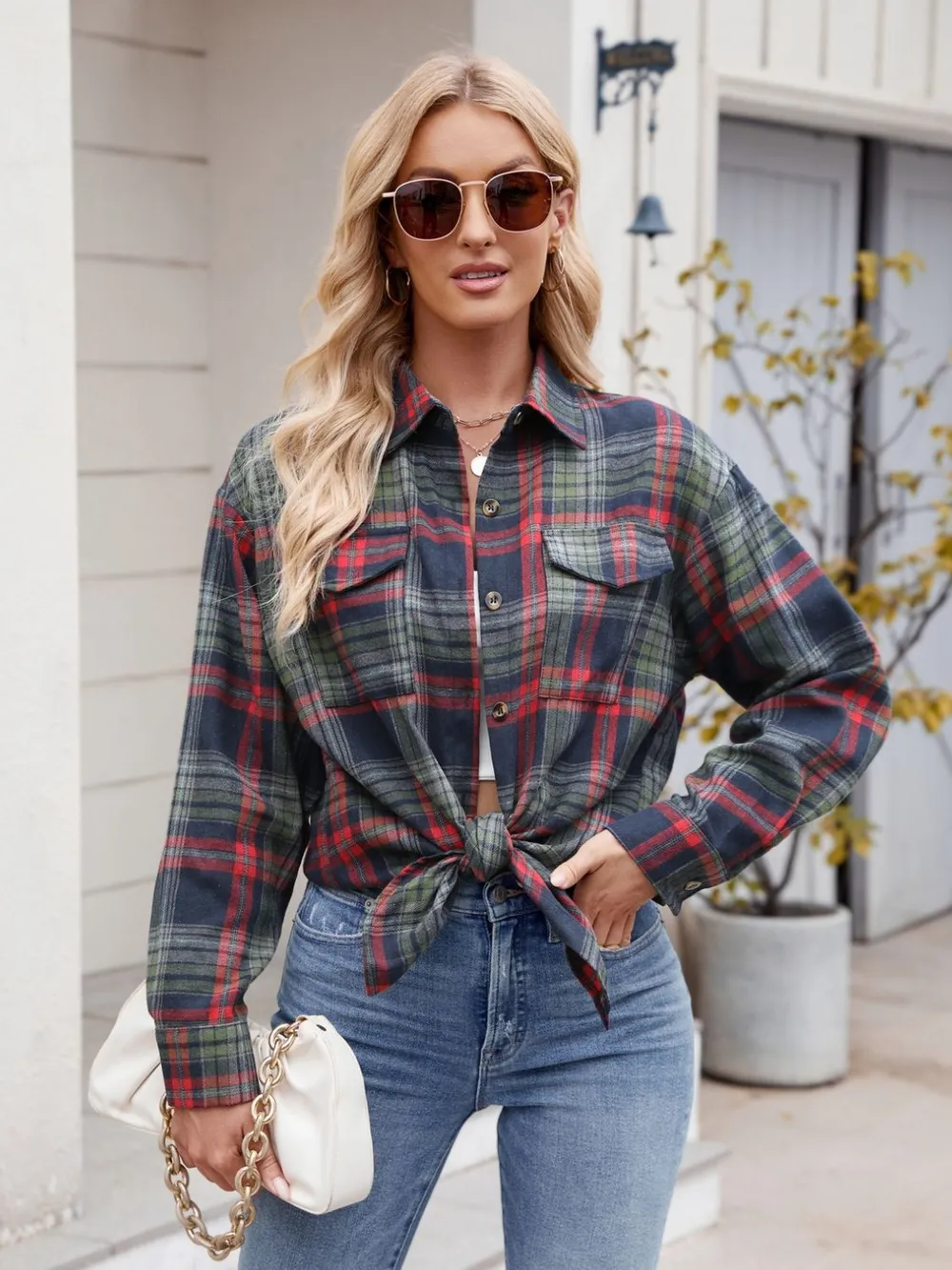 Plaid Button Up Long Sleeve Shirt, image 11