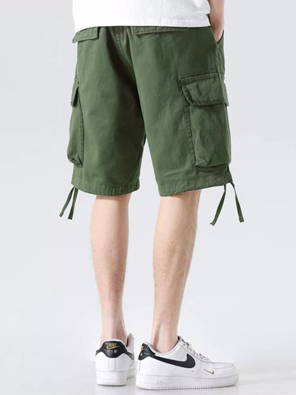 Men's Drawstring Wide Leg Cargo Shorts, image 10
