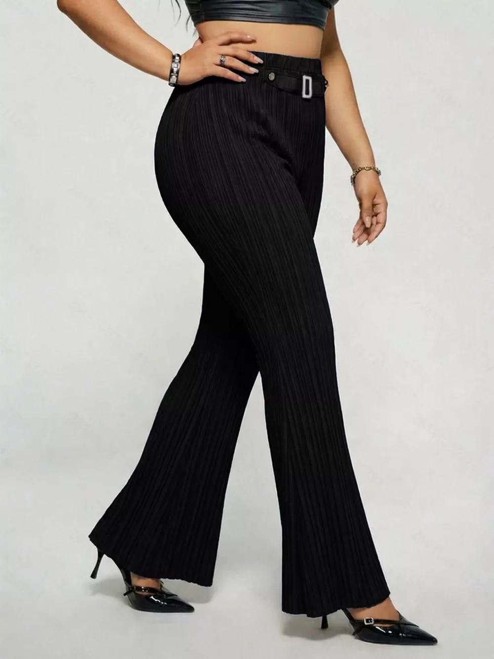 Plus Size High Waist Flare Pants, image 7