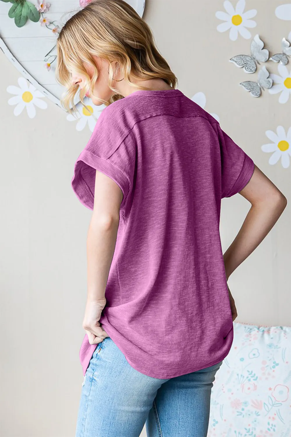 Full Size Short Sleeve Round Neck T-Shirt, image 2