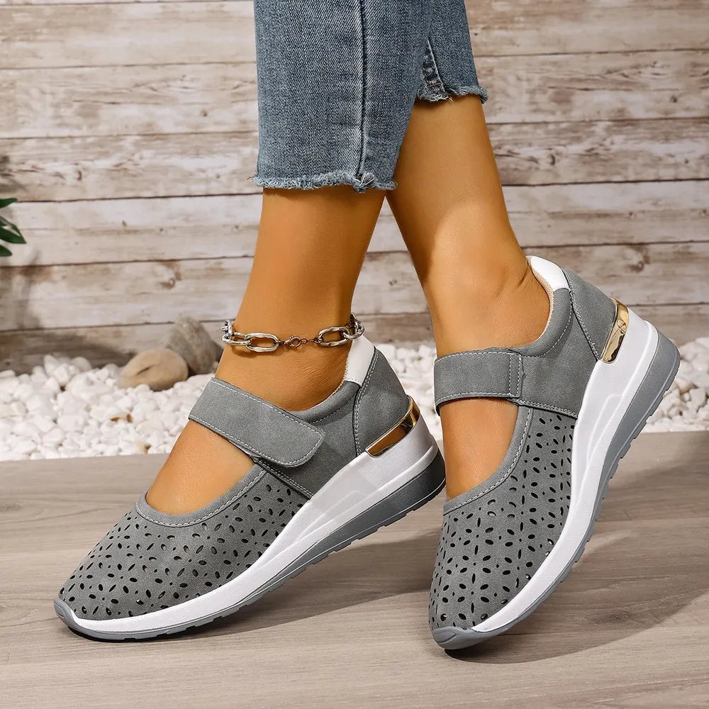Breathable Cutout Wedge Loafers, image 7
