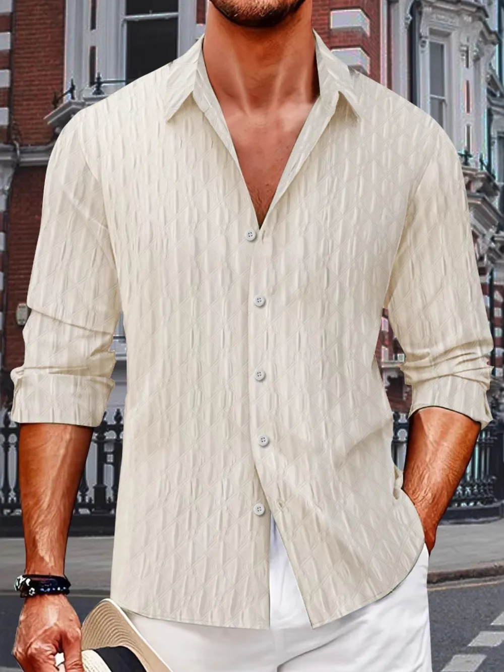 Men's Full Size Button Up Long Sleeve Shirt Plus Size, image 7
