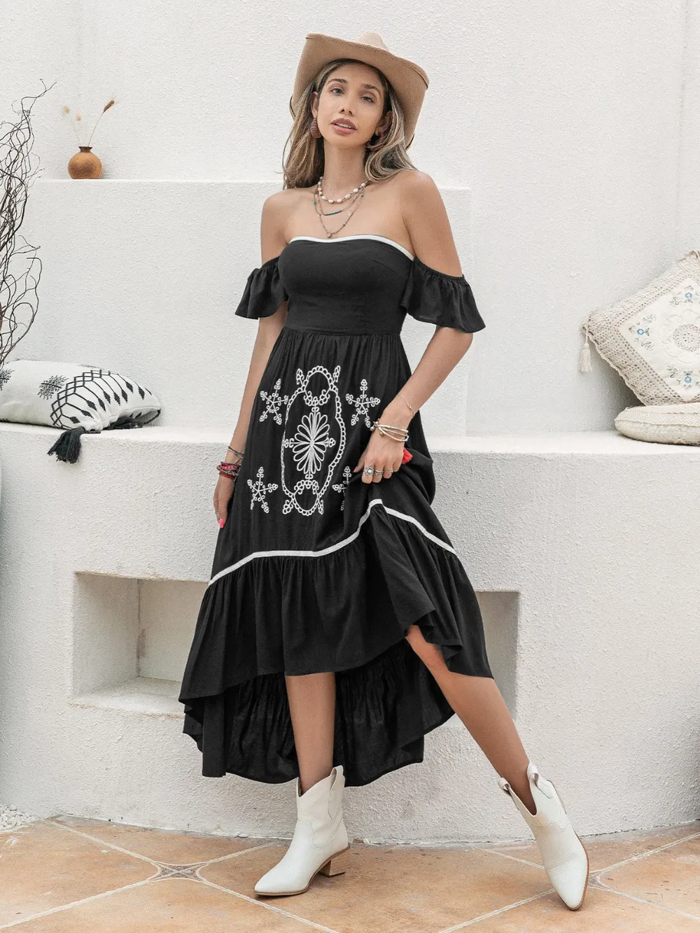 High-Low Off-Shoulder Dress, image 5
