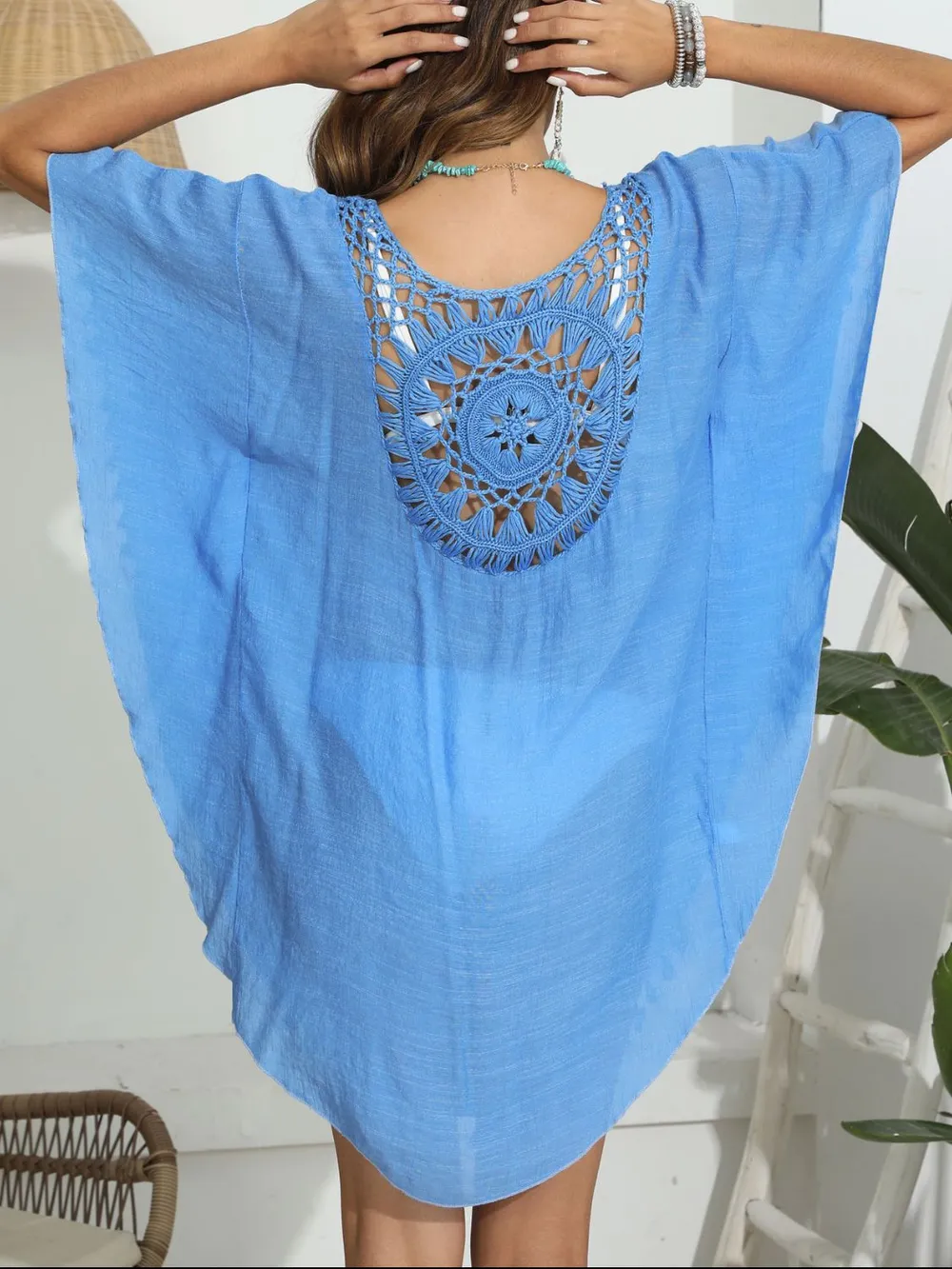 Tassel Crochet Round Neck Cover-Up, image 26