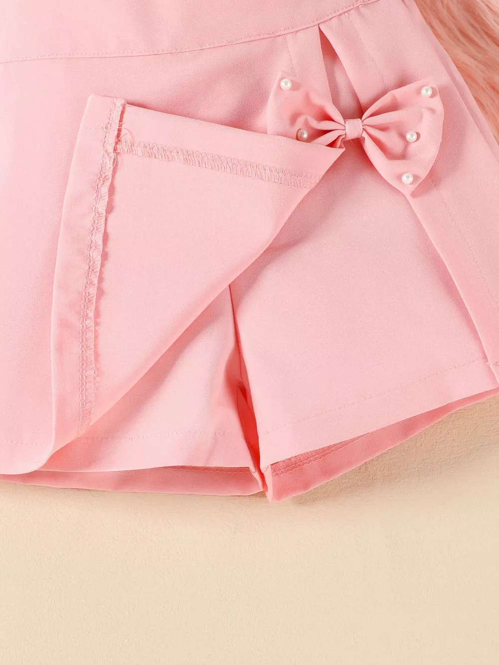 Children's Floral Applique Top & Bow Decor Skirt Set, image 5