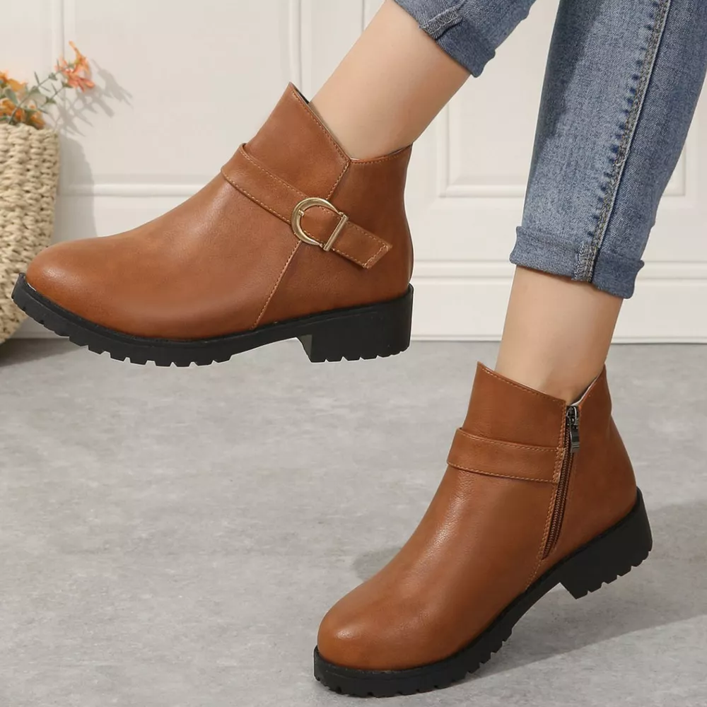 Round Toe Block Heels Boots, image 9