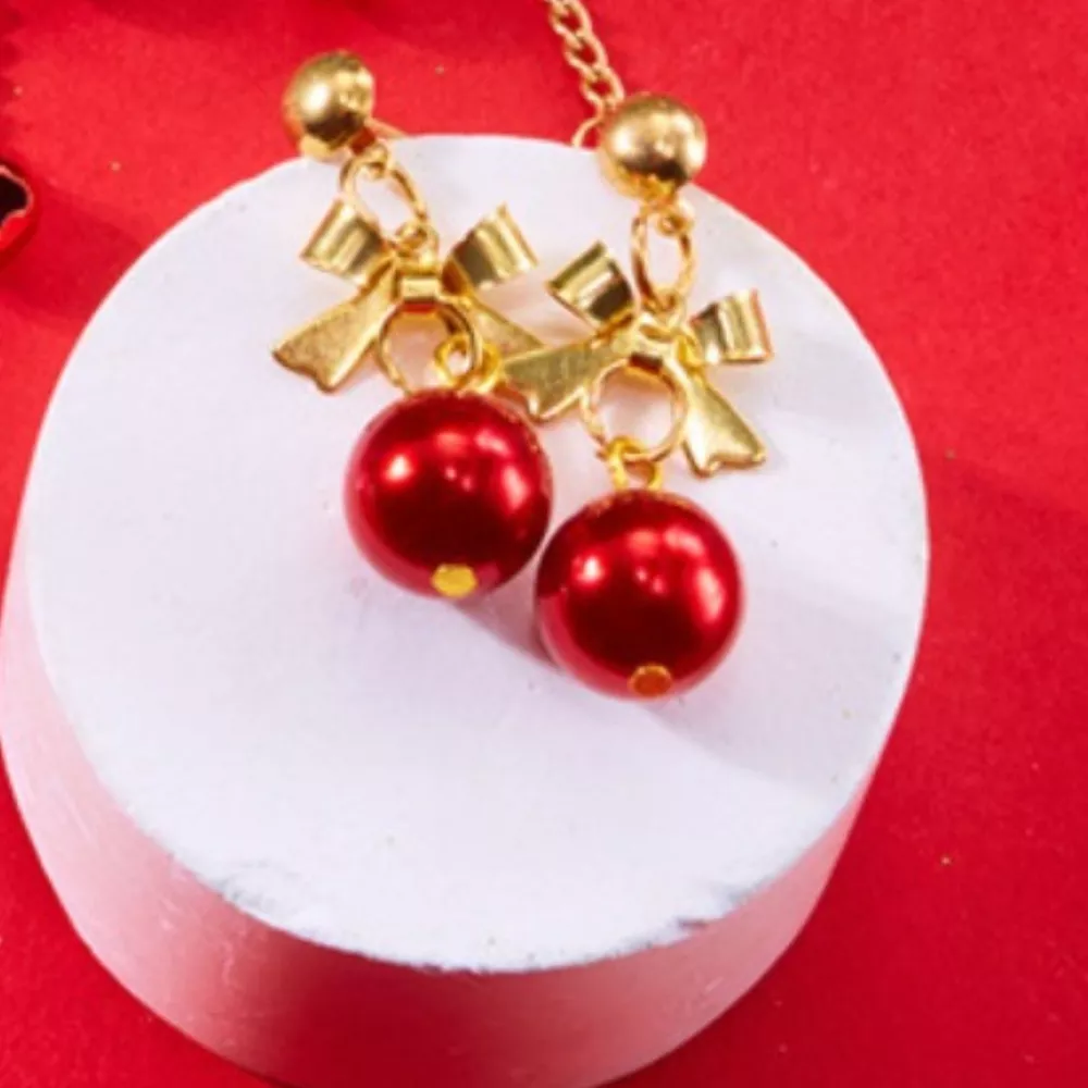 Christmas 18K Gold-Plated Ball Drop Earrings, image 6