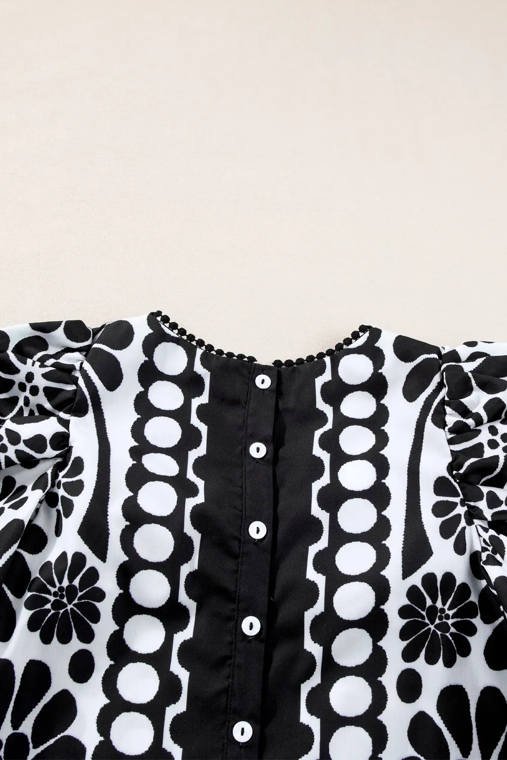 Printed Round Neck Half Sleeve Blouse, image 7