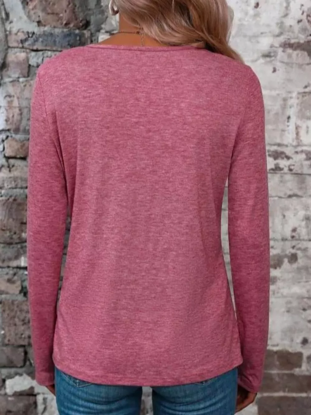 Crisscross V-Neck Long Sleeve T-Shirt, image 6
