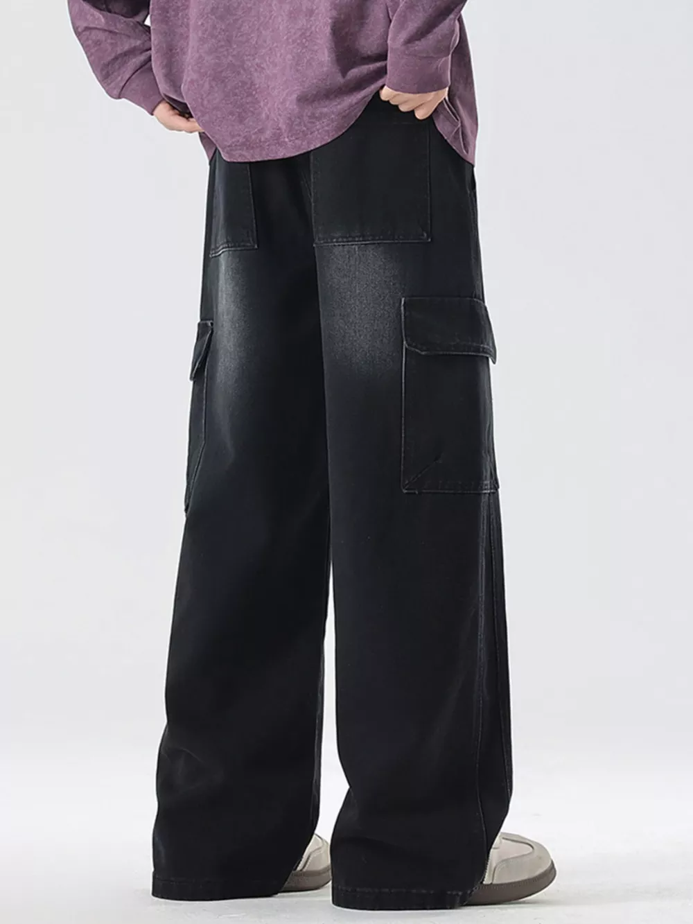 Men's Full Size Wide Leg Cargo Jeans Plus Size, image 16