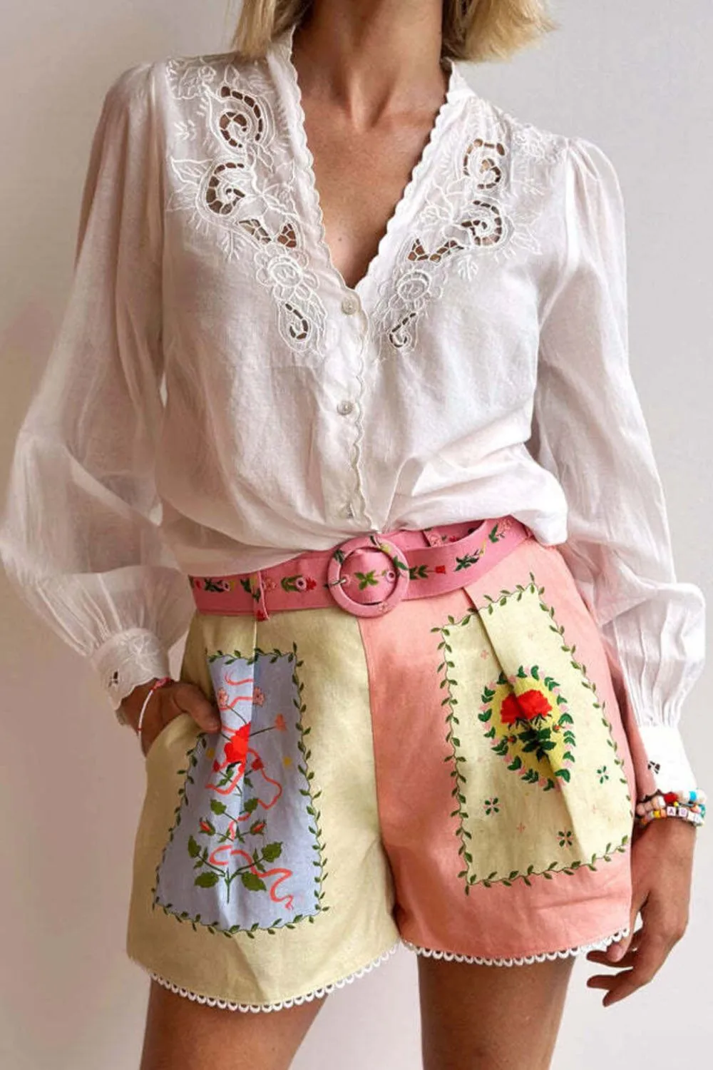 Printed Short Sleeve Shirt and Shorts Set, image 3
