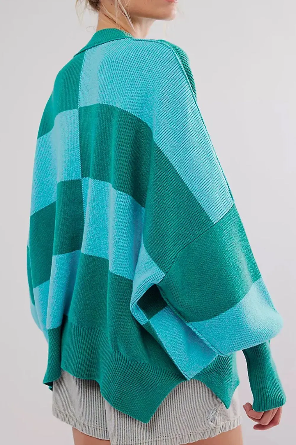 Color Block Round Neck Long Sleeve Sweater, image 2