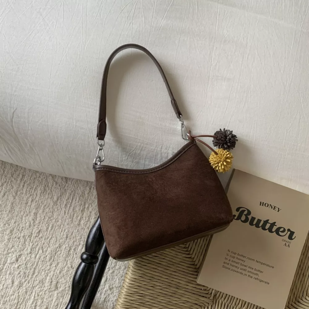 Suede Crossbody Bag with Adjustable Shoulder Strap, image 9