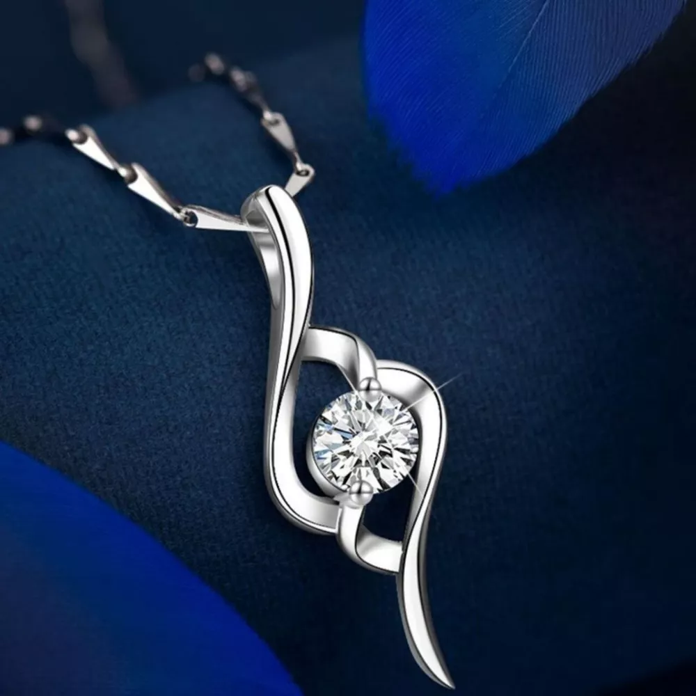 1 Carat Moissanite 925 Sterling Silver Pendant Necklace, image 6