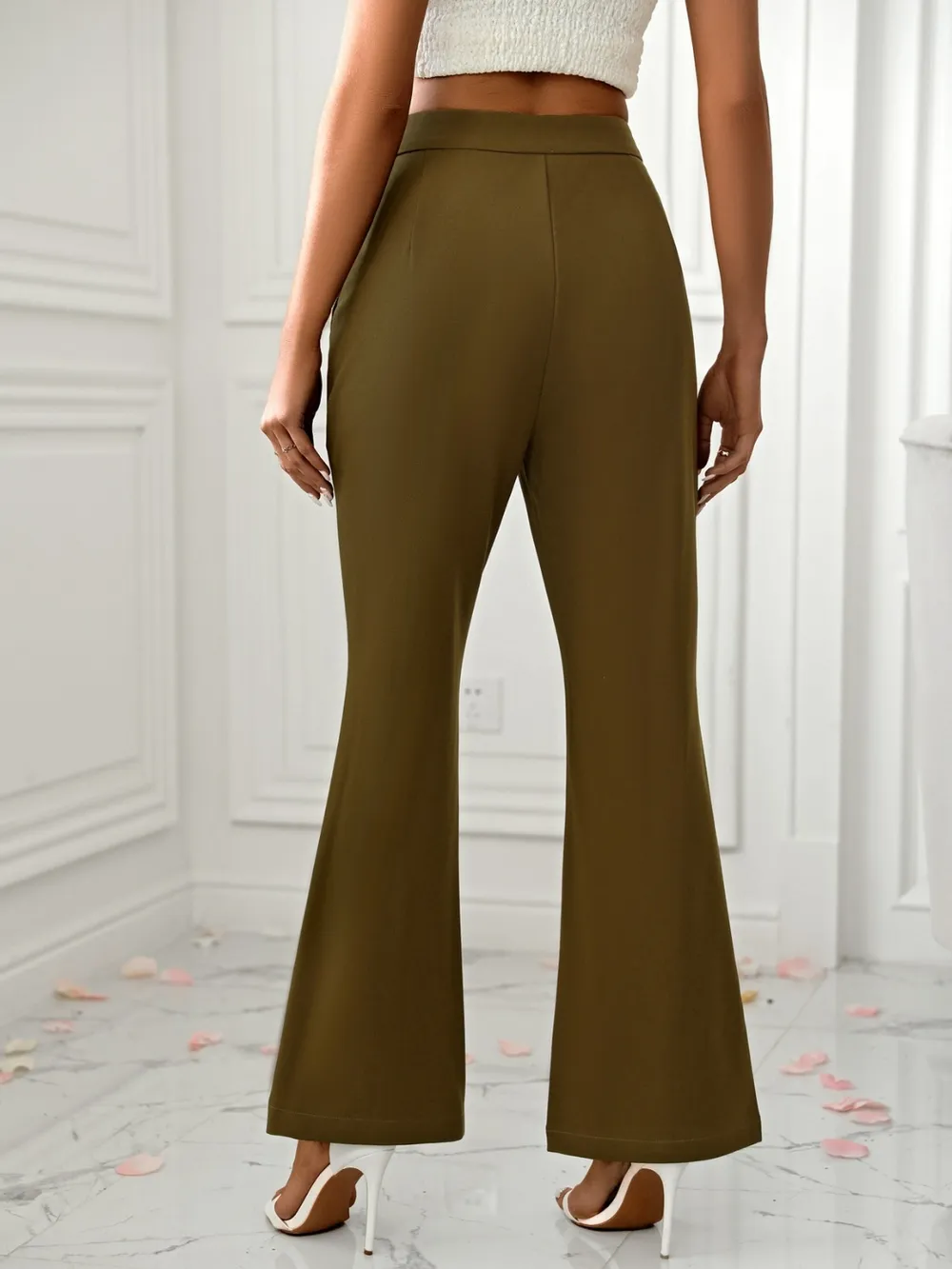 Slit Flare Pants with Pockets, image 5