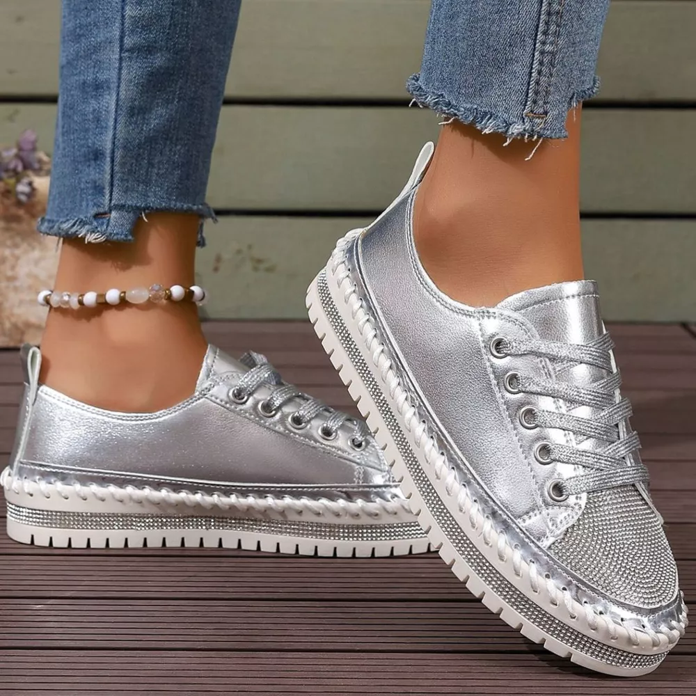 Round Toe Platform Sneakers, image 9