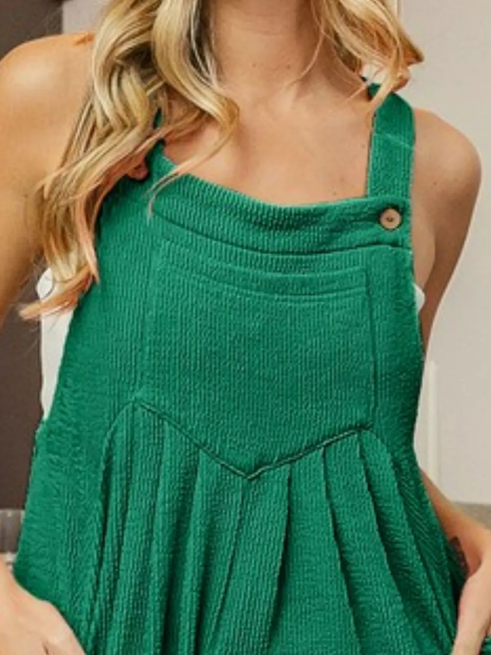 Crinkle Rib Textured Wide Leg Shortalls, image 3