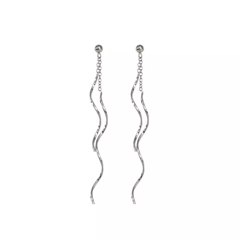 925 Sterling Silver Wave Earrings, image 8