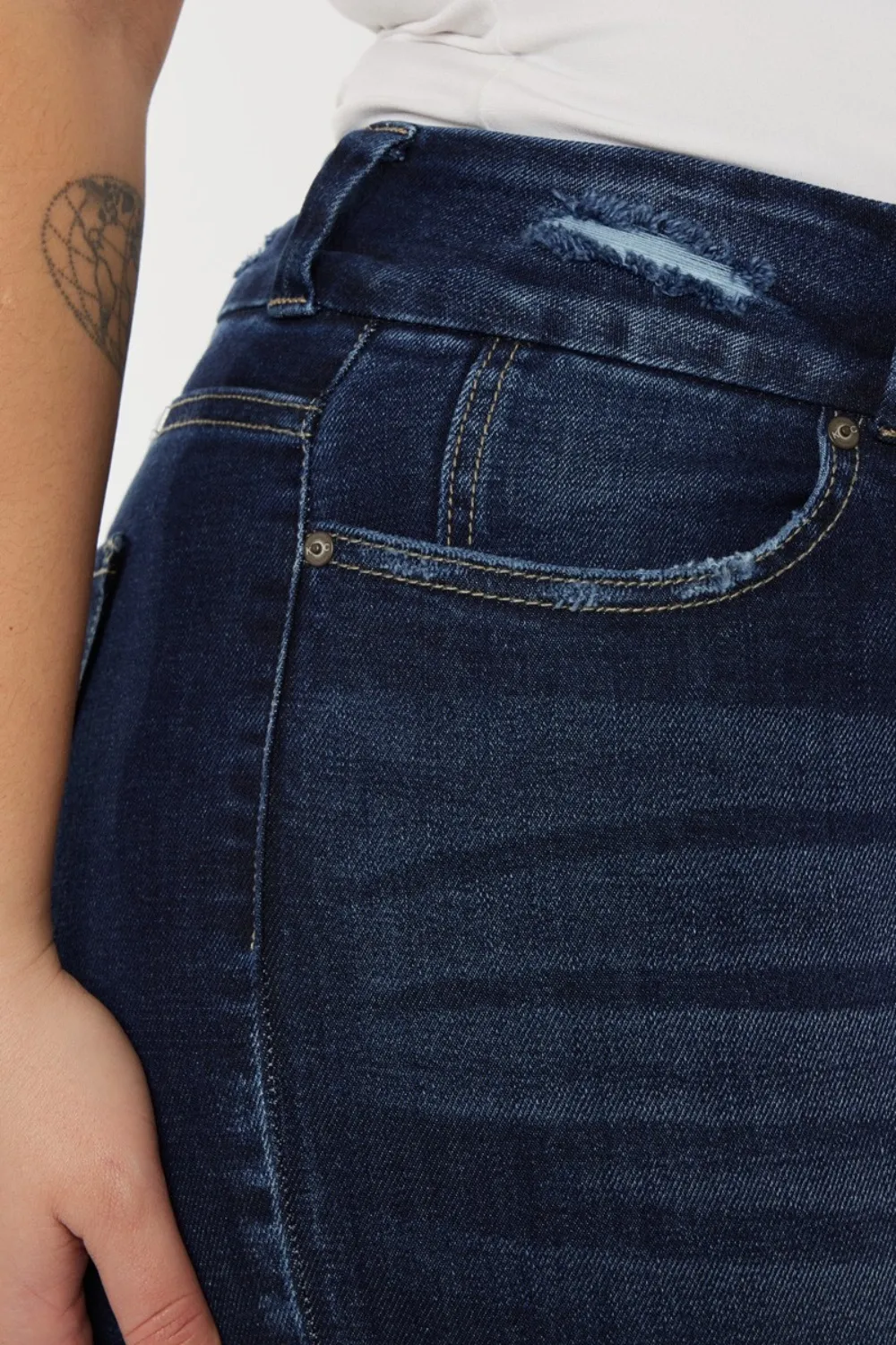 Full Size Cat's Whiskers Raw Hem High Waist Jeans, image 13