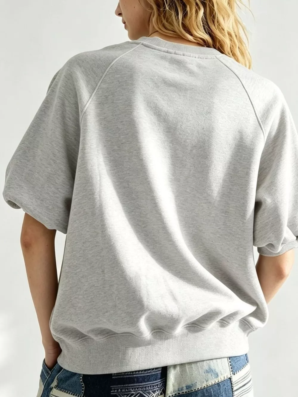 Full Size Raglan Short-Sleeve Sweatshirt Plus Size, image 8
