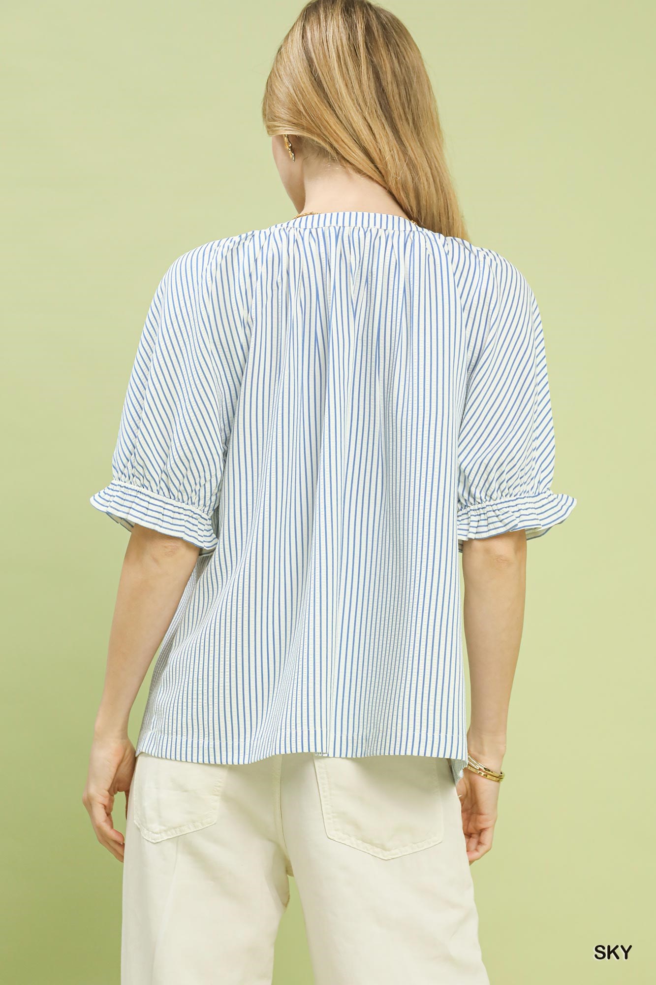 Stripe V-Neck Blouse, image 5