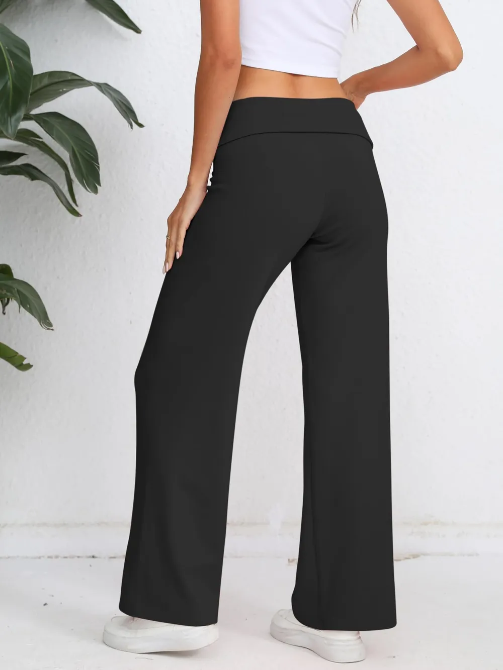 Elastic Waist Wide Leg Pants, image 3