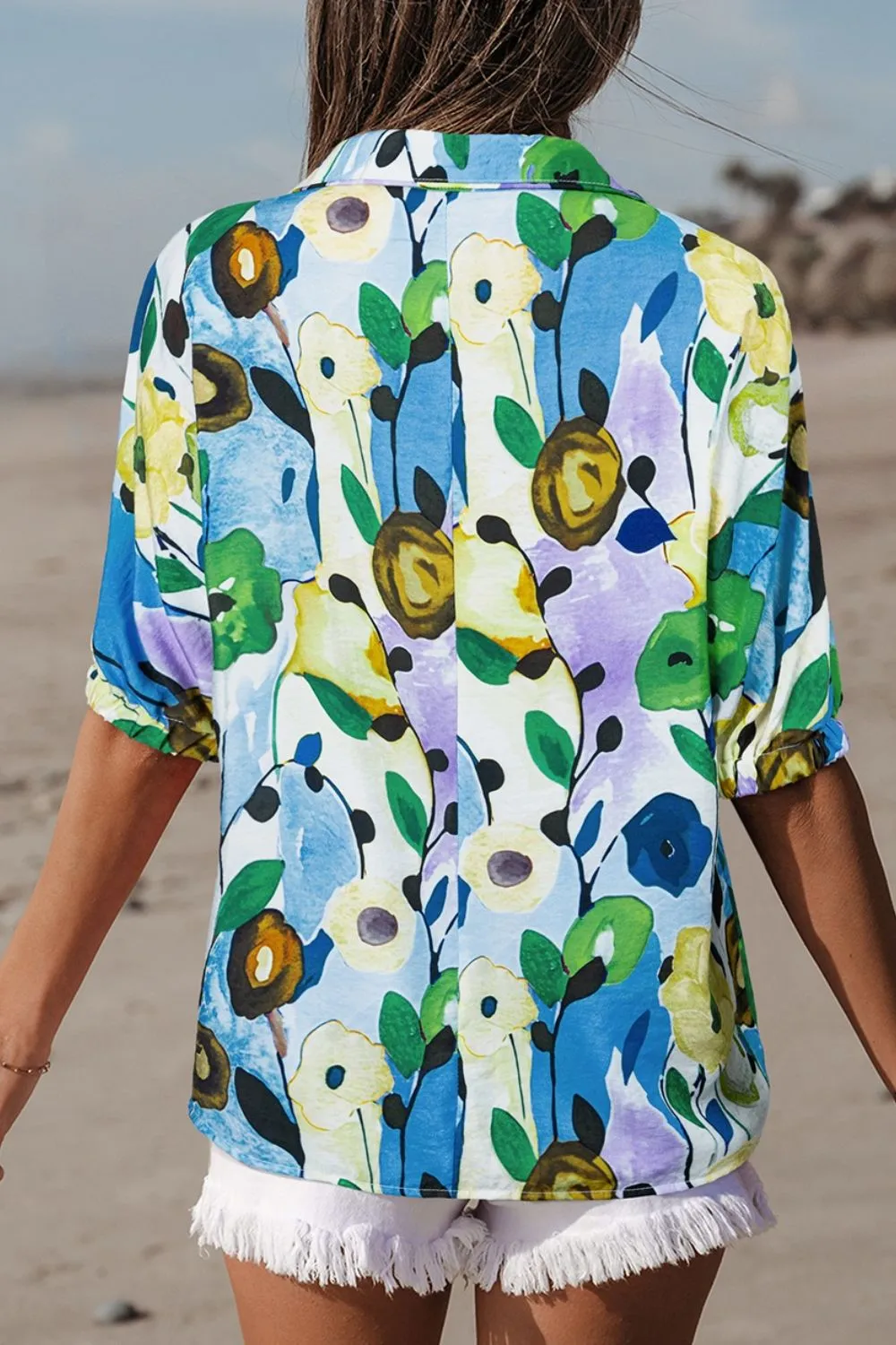 Floral Print Short Sleeve Blouse, image 17