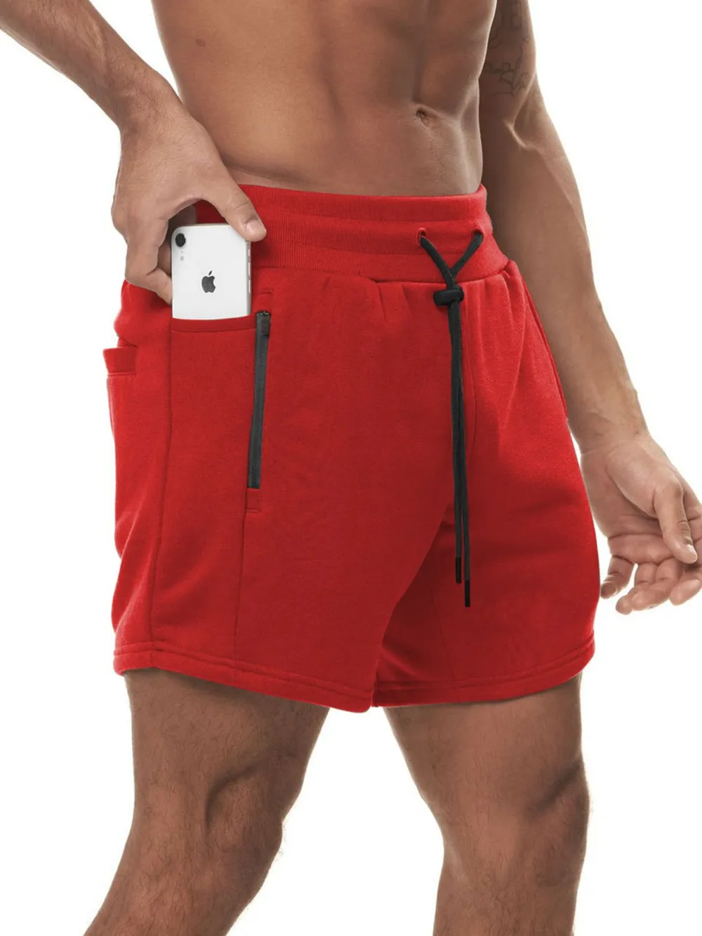 Men's Plus Size Drawstring High Waist Active Shorts, image 2