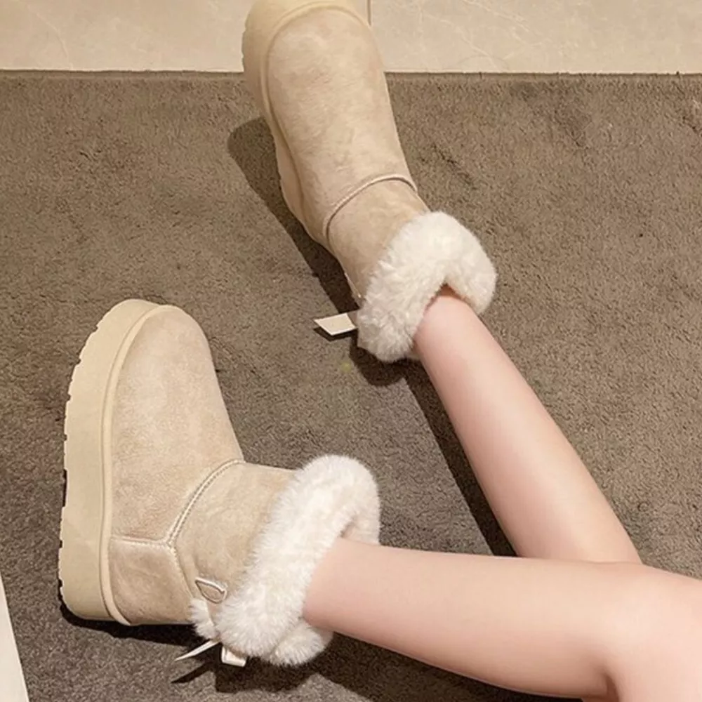 Round Toe Fuzzy Boots, image 7