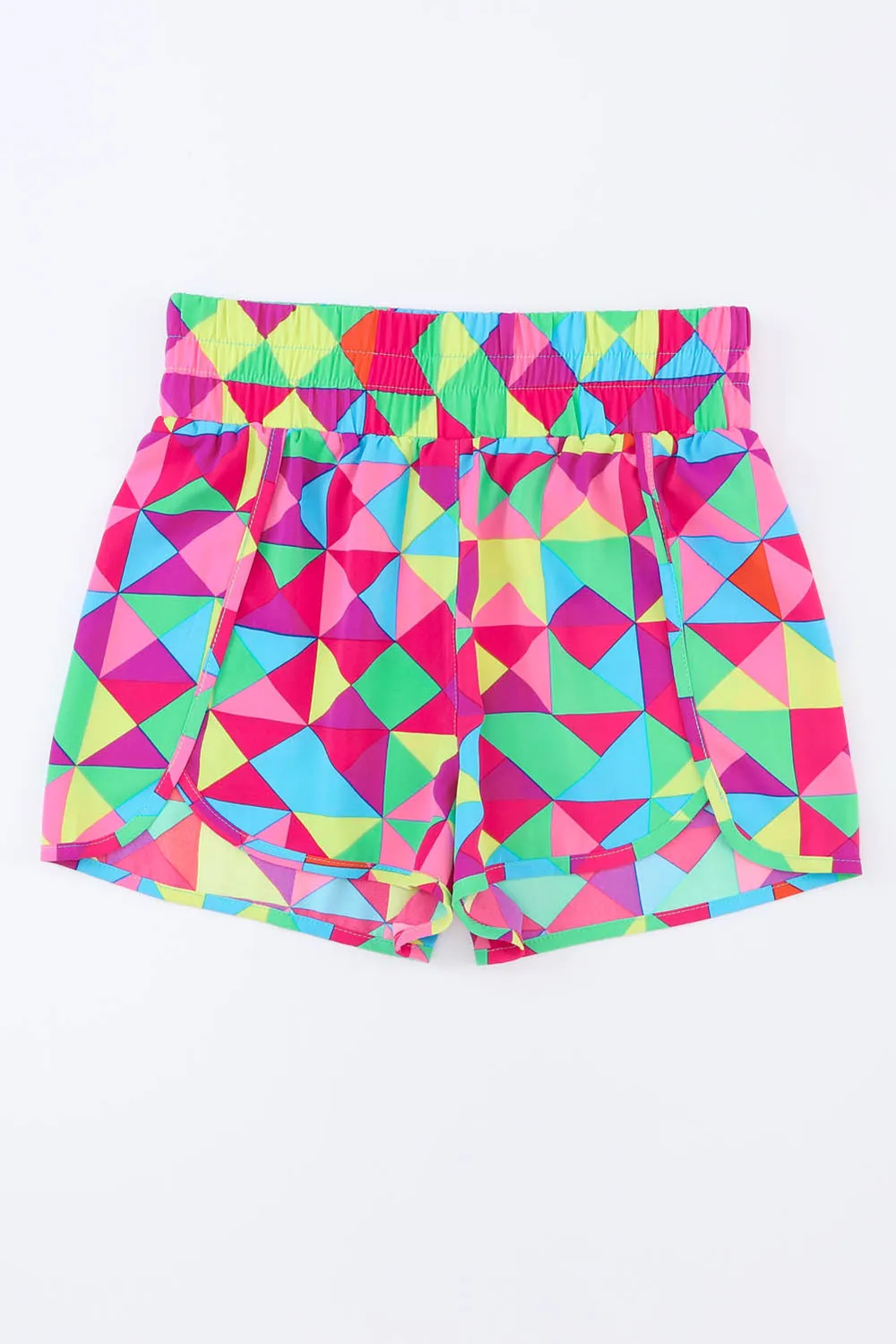 Color Block Elastic Waist Shorts, image 5