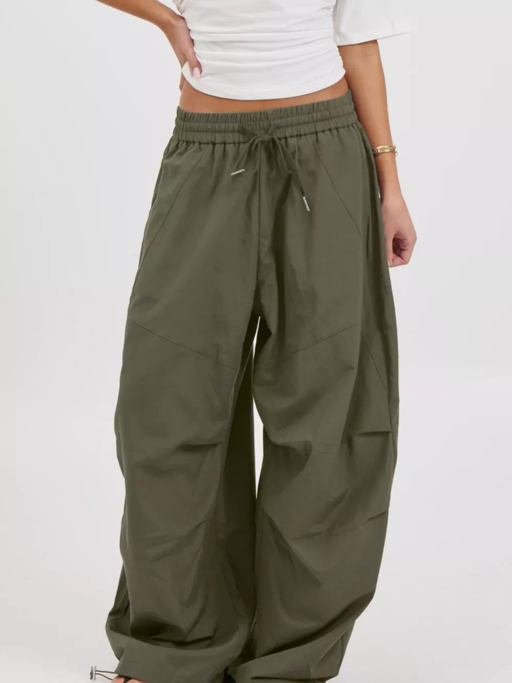 Drawstring Wide Leg Pants, image 3