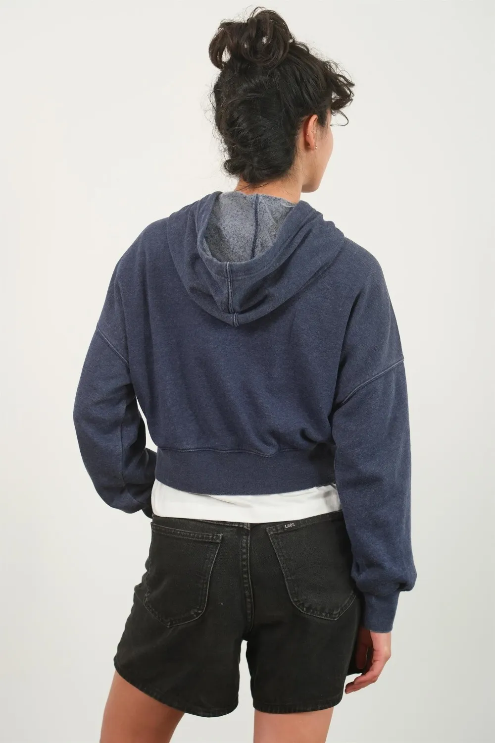Drop Shoulder Cropped Hoodie, image 2