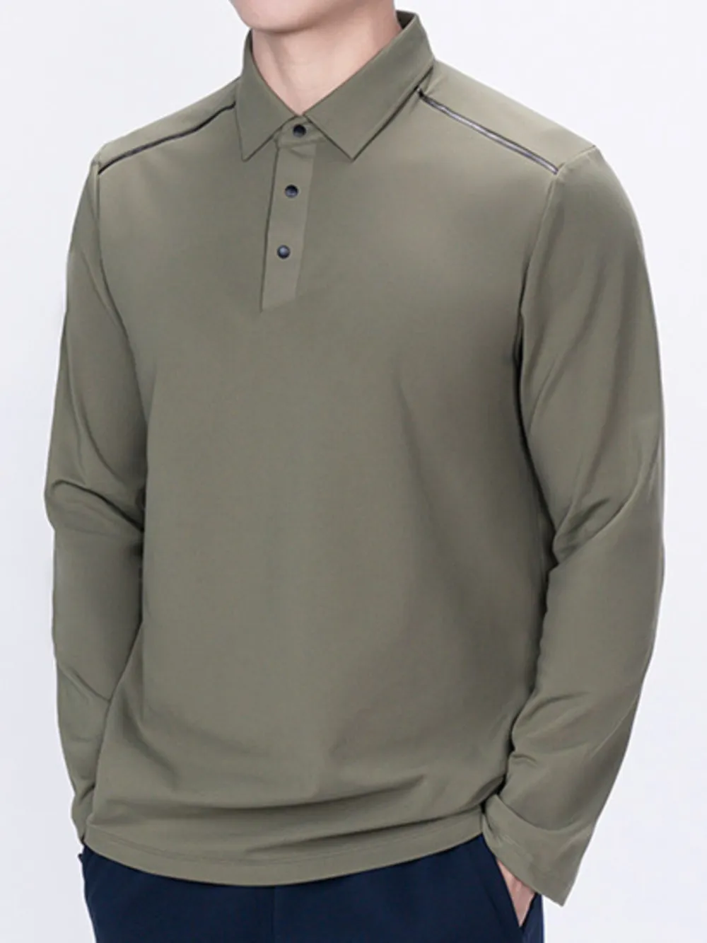 Men's Plus Size Classic Long Sleeve Polo, image 5