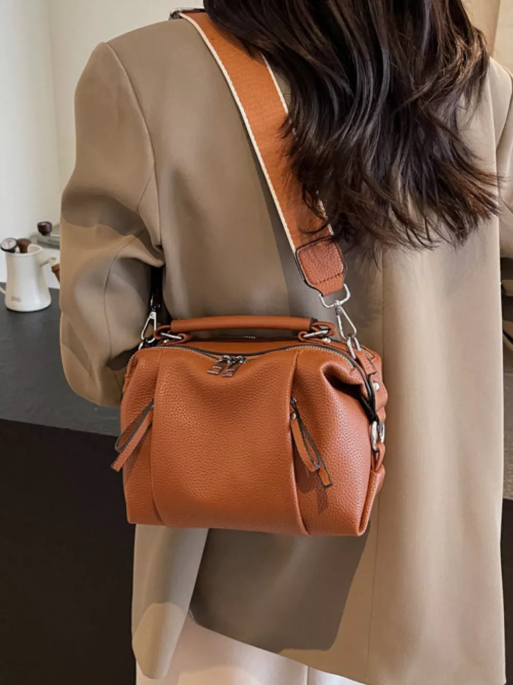 Wide Strap Crossbody Bag, image 4