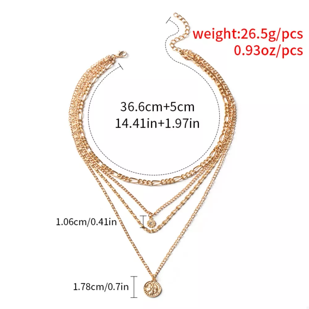 Four Layered Pendant Necklace, image 6