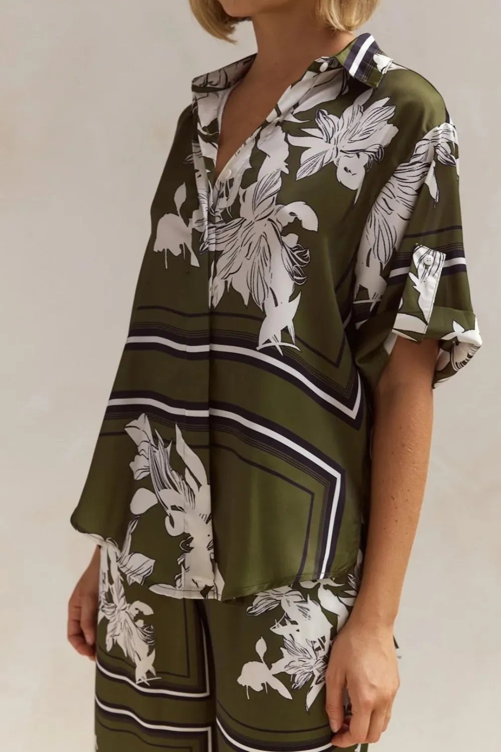 Printed Button Up Shirt and Pants Set, image 11