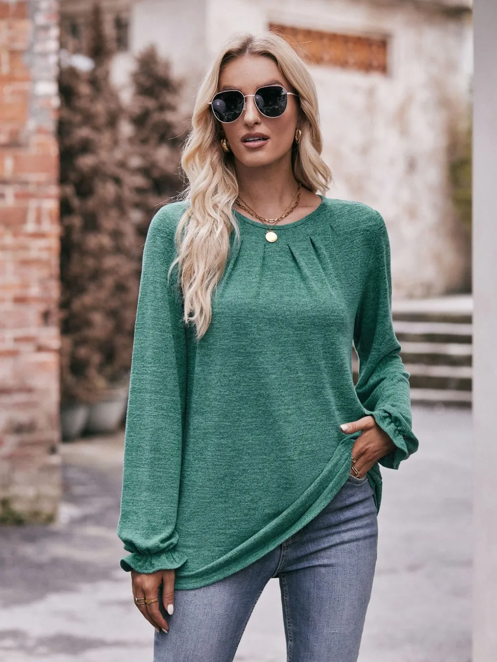 Round Neck Long Sleeve Casual T-Shirt, image 13