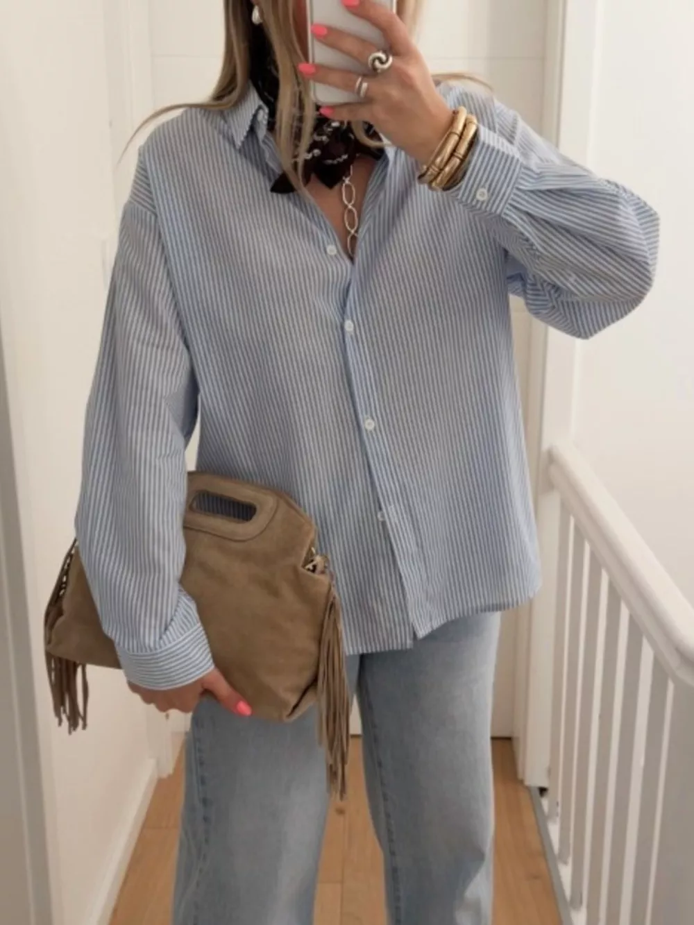 Classic Striped Button-Down Shirt, image 2